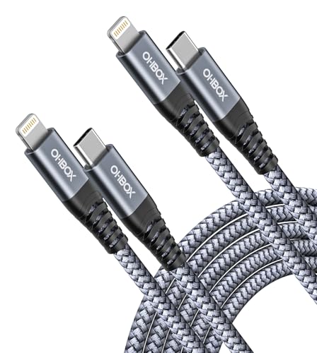 iPhone Charger Fast Charging [MFi Certified] Long iPhone Cable 10FT, 2 Pack - color: Grey, size: 10FT, style: USB-C to Lightning Cable