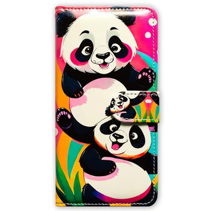 RFID Safe Case for iPhone 15 Pro Max,RFID Blocking,Pink Panda Bear Leather Flip Phone Case Wallet Cover with Card Slot Holder Kickstand for iPhone 15 Pro Max - color: Pink Panda Bear