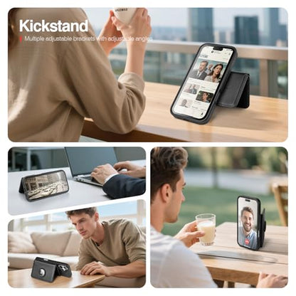 Antsturdy Compatible with MagSafe iPhone 17 Wallet Case,Black - color: Black, size: iPhone 17 - 6.3"