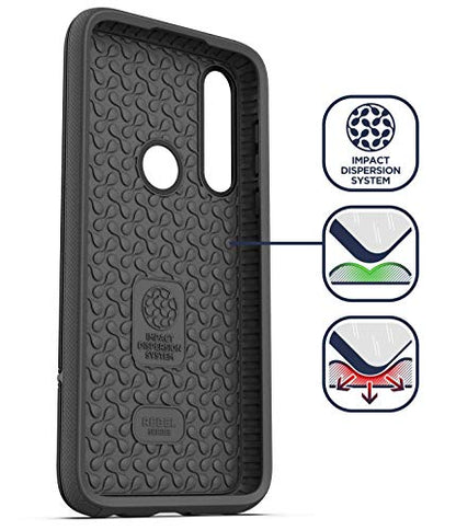 ENCASED Heavy Duty Moto G Power Case (2020 Rebel Armor) Military Grade Full Body Rugged Cover (Motorola G Power) Black
