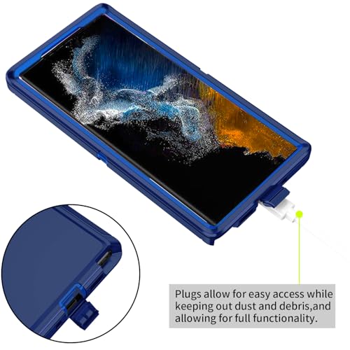 for Galaxy Note 20 Ultra Case Heavy Duty Shockproof Dust/Drop Poof 3 Layers Full Bady Protection Rugged Cover Case for Samsung Galaxy Note 20 Ultra,Dark Blue - color: Dark Blue
