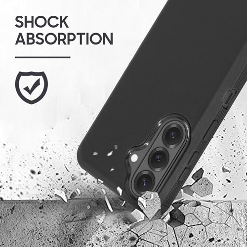 Compatible for Samsung S26 Rugged Case with Belt Clip Holster & Built-in Screen Protector, Heavy-Duty Full-Body Shockproof Cover, Military-Grade Protective Phone Case (Black) - color: Black
