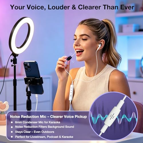 KM08 Live Streaming & Karaoke Headset with Mic, Voice Changer Sound Effects - color: Semi In-Ear (White)