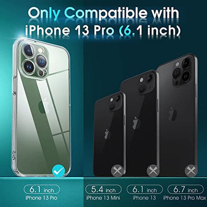 Supdeal Crystal Clear Case for iPhone 13 Pro, [Not Yellowing] [Camera Protection] [Military Grade Drop Tested] Transparent Shockproof Protective Soft Silicone Slim Cover, 6.1 inch, Transparent - color: Transparent, size: iPhone 13 Pro