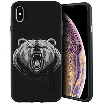 CasesOnDeck Case Compatible with [Apple iPhone X | iPhone Xs][Grip Tactical] iPhone Xs Hybrid Bump and Drop Protection Case Slim Fit Dual Layer Cover (Grizzly) - color: Grizzly