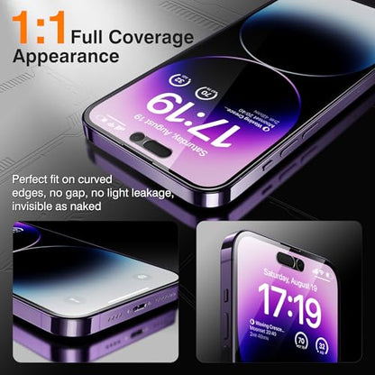 EZ-GLAZ-4+2 Pack for iPhone 14 Pro Privacy Screen Protector (6.1") - size: iPhone 14 Pro