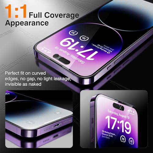 EZ-GLAZ-4+2 Pack for iPhone 14 Pro Privacy Screen Protector (6.1") - size: iPhone 14 Pro