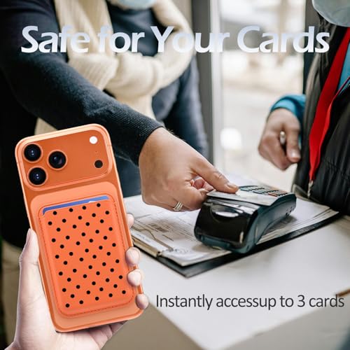 for Magsafe Card Holder | Black Polka Dot Leather Magnetic Wallet - color: Polka Dot B