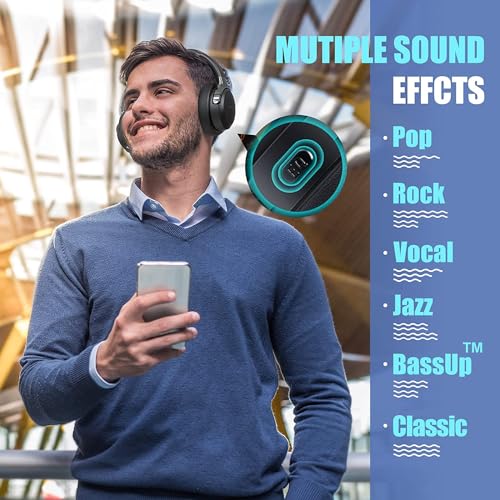 BERIBES Bluetooth Headphones Over Ear Wireless HiFi Stereo Headsets 65H 6EQ - color: Black
