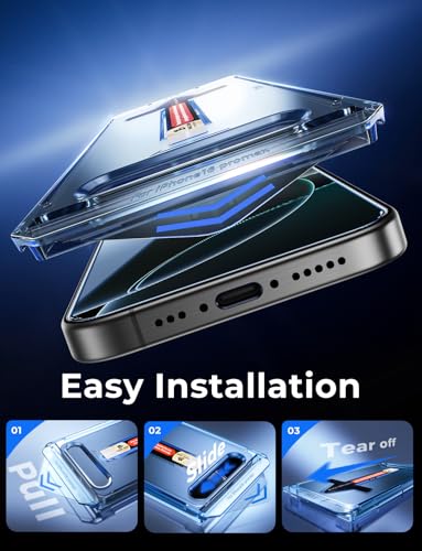 MAGIC JOHN 2 Pack for iPhone 16 Pro Max Tempered Glass Screen Protector - size: iPhone 16 Pro Max-6.9 inch