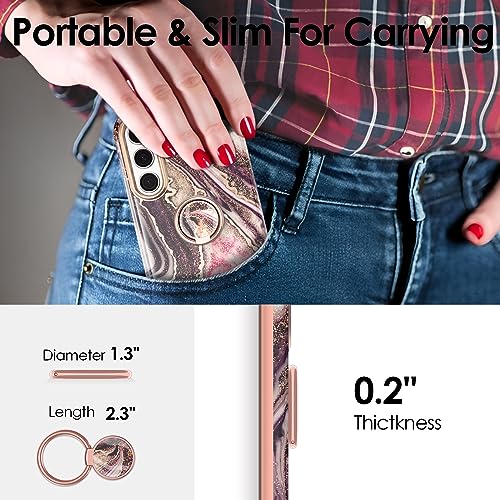 Phone Ring Grip Holder, 360° Rotation Cell Phone Grip Stand, Finger Ring Stand, Metal Finger Ring Grip Kickstand Compatible with iPhone 17 Pro Max 16 15 14 13 12 Magsafe Accessories, Black - color: Distant Black