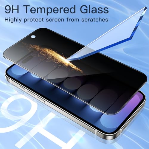 JETech Privacy Screen Protector for iPhone 15 Pro, 2-Pack - size: iPhone 15 Pro