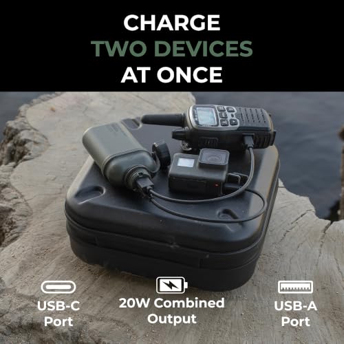 NESTOUT Rugged Power Bank, 10000mAh Outdoor Battery Charger, 20W USB-C Fast Charging PD, Waterproof IP67, Durable Shockproof, Battery Pack for iPhone Hiking Travel Camping (Olive Green, 10000mAh) - color: Olive Green