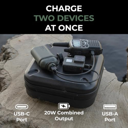NESTOUT Rugged Power Bank, 10000mAh Outdoor Battery Charger, 20W USB-C Fast Charging PD, Waterproof IP67, Durable Shockproof, Battery Pack for iPhone Hiking Travel Camping (Olive Green, 10000mAh) - color: Olive Green