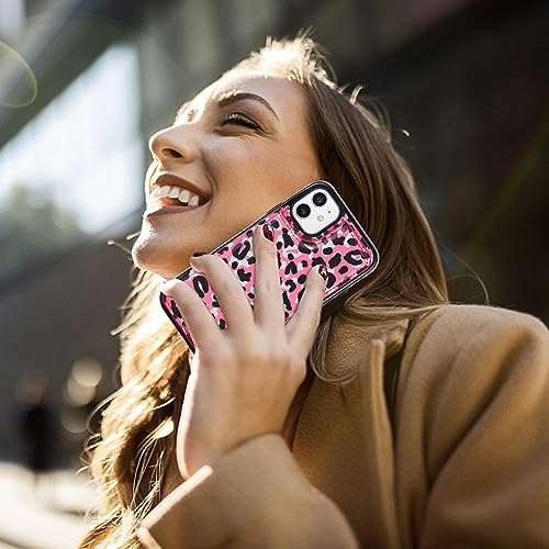 HAOPINSH for iPhone 11 Wallet Case with Card Holder, Pink Black Leopard Cheetah Pattern Back Flip Case PU Leather Kickstand Card Slots Case for Women Girls, Double Magnetic Clasp Shockproof 6.1" - color: Pink Black Leopard