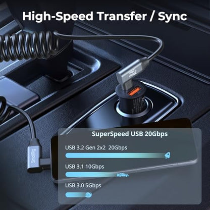 SMALLRIG USB-C to USB-C Coiled Cable (Angled to Angled) - 4793 - size: 1.15-3.28 ft, style: Angled to Angled Coiled