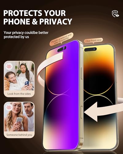 PDDKISS Compatible for iPhone 14 Pro Max Privacy Screen Protector - size: for iPhone 14 Pro Max - 6.7 inch