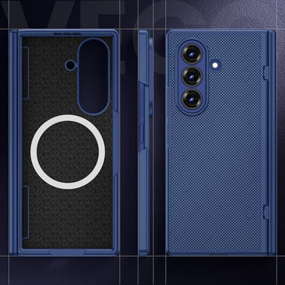VEGO for Samsung Z Fold 7 Case with Screen Protector & Belt Clip, Blue | Compatible with Magsafe [Hinge Protection] Hard PC Anti-Drop Protective Magnetic Phone Case for Samsung Galaxy Z Fold 7 - color: Blue