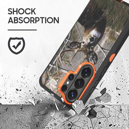 Compatible for Samsung S26 Ultra Rugged Case with Belt Clip Holster & Built-in Screen Protector, Heavy-Duty Full-Body Shockproof Cover, Military-Grade Protective Case (Deer) - color: Deer
