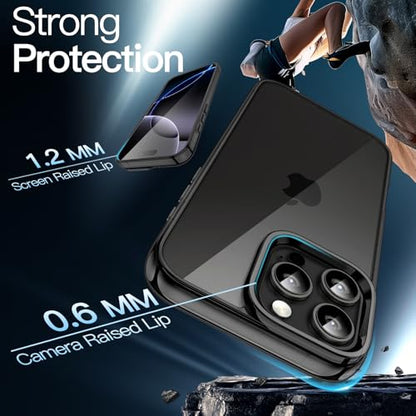 JETech Case for iPhone 16 Pro Max 6.9-Inch, Non-Yellowing Shockproof Phone Bumper Cover, Anti-Scratch Clear Back (Black) - color: Black, size: iPhone 16 Pro Max