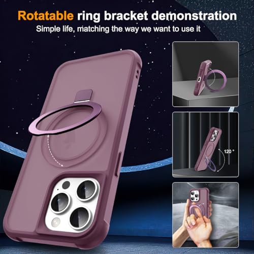 SKYLMW Compatible with iPhone 11 Pro Max Case with Stand,Wine Red | iPhone 11 Pro Max Phone Case 6.5",Magnetic Ring Stand,Compatible with MagSafe,Military-Grade Protection,Great Grip Feeling - color: Wine Red, size: Iphone 11 Pro Max
