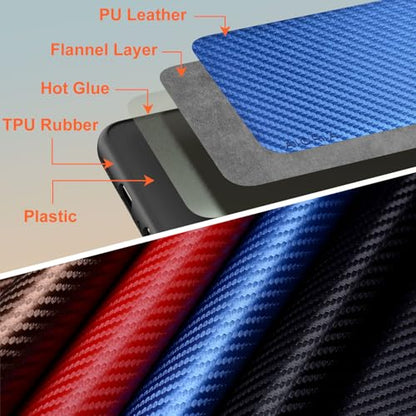 Case for Motorola Moto G Power 2025 Carbon Fibre Texture Shockproof Slim Case Non-Slip Full Body Protective Phone Case (Blue, for Moto G Power 2025) - color: Blue Power 2025