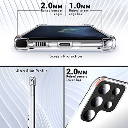 Shields Up for Samsung Galaxy S22 Ultra Case with Card Holder Stand, Clear - color: Clear, size: Galaxy S22 Ultra