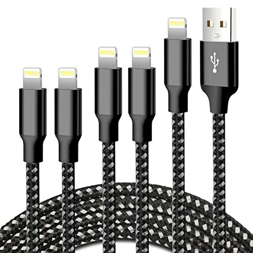 cugunu USB to Lightning Cable, 5 Pack Fast iPhone Charger Cord (BlackGray) - color: Black Gray, style: USB-A to L