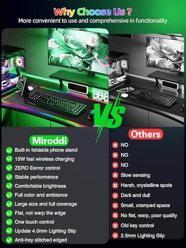 Mouse Pad with Wireless Charger Foldable Phone Holder, XXL RGB Gaming Mousepad 31.5"x15.8" Large Desk Mat for Keyboard, Black Desk Pad with Dual Qi Charging Station, 11 Colors 5 Modes - color: Black-Phone Holder-31.5"x15.8"
