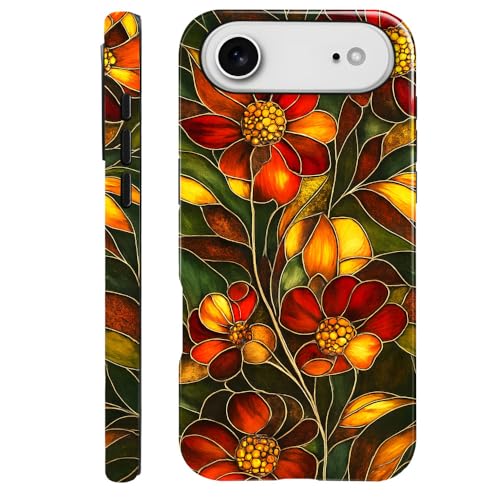 Compatible with iPhone 17 Air,Anti-Scratch Glossy Case Cover,Stained Glass Flower 03 - color: Stained Glass Flower 03, size: IPhone 17 Air