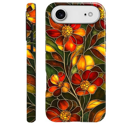 Compatible with iPhone 17 Air,Anti-Scratch Glossy Case Cover,Stained Glass Flower 03 - color: Stained Glass Flower 03, size: IPhone 17 Air
