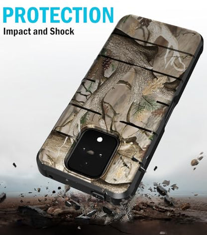 Case and Holster Combo for Sonim XP Pro 5G Phone - Bush Camo Design | Compatible with MagSafe, Magnetic, Rugged Cover, Enhanced Grip, with Belt Clip Holder, Ratchet Rotation - color: Camo