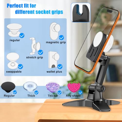 Desk Cell Phone Holder for Pop Socket Stand Users