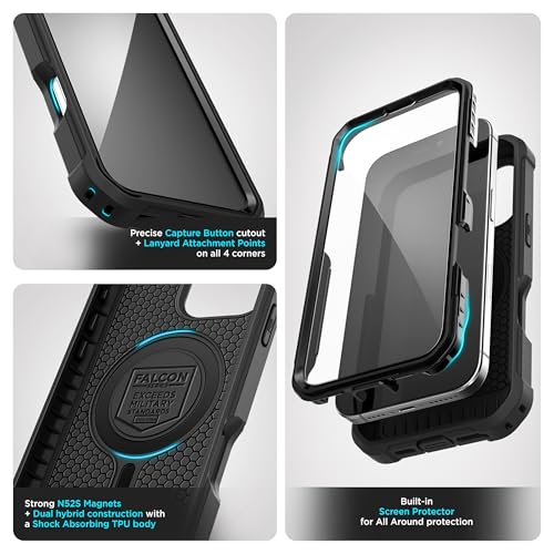 Encased Protective Belt Case for iPhone 16 Pro with Built-in Screen Protector and Phone Holster Clip (Compatible with MagSafe) Heavy-Duty Hybrid Rugged Cover - size: iPhone 16 Pro