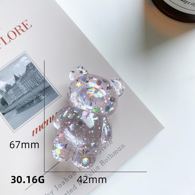 1Pc Bear Phone Grip Tok Folding Bracket Mobile Phone Finger Holder Mobile Phone Cartoon Foldable Epoxy SequinsCute B 3D Ear Shaped for Desktop Mobile Phone Cell Phones and Accessories (Red) - color: Red