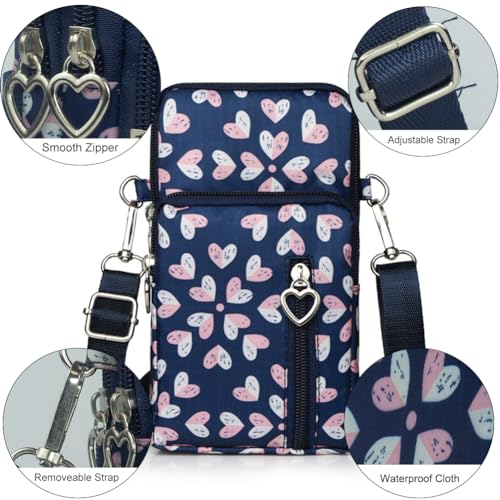 Small Crossbody Bag for Women - Mini Phone Purses with Crossbody Strap and Wallet - Nylon Arm Bag - color: C-burst With Joy