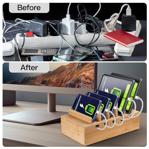 MINCORD Bamboo Charging Station for Multiple Devices