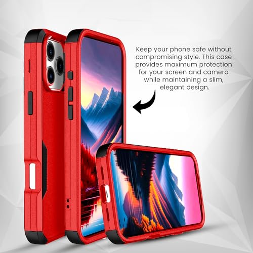 MXX for iPhone 17 Pro Max Case, Heavy Duty 3 in 1 Wing Design Protective Cover with MagSafe, Phone Case 2025 (Red) - color: Red, size: iPhone 17 Pro Max