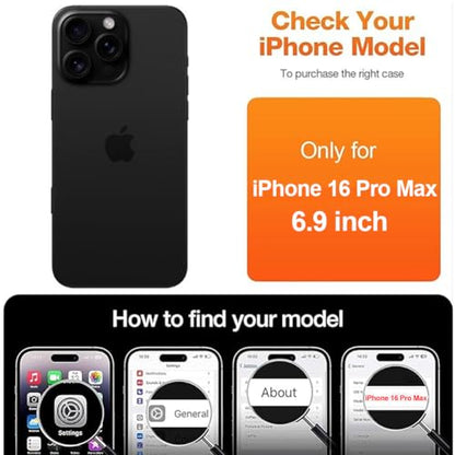 I&H for iPhone 16 Pro Max 6.9 inch Case Crystal Clear Non-Yellowing, Shockproof, Anti-Scratch, Transparent Hard Back Cover with Soft Bumper - size: For iPhone 16 Pro Max