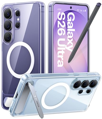 TORRAS Strong Magnetic & Seamless Stand for Samsung Galaxy S26 Ultra Case for MagSafe, Mil-Grade Drop Protection, Adjustable Kickstand for Samsung Galaxy S26 Ultra Case, Anti-Yellowing Diamond Clear - color: Clear, size: Galaxy S26 Ultra