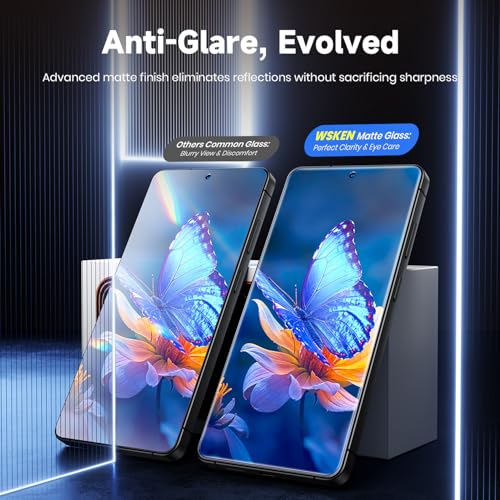 WSKEN Matte Screen Protector for Samsung Galaxy S26 Ultra - [Anti-Glare & Anti-Fingerprint][Smooth as Silk][0.02s Fingerprint Unlock] 9H+ Tempered Glass With Auto Fit Box Zero Bubble,2 Pack