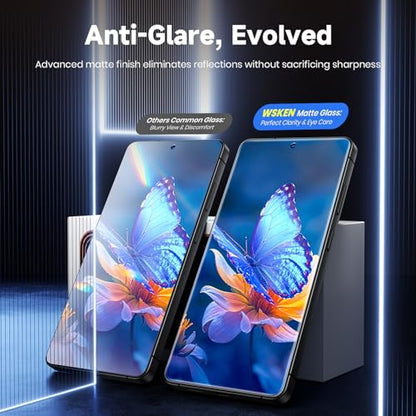 WSKEN Matte Screen Protector for Samsung Galaxy S26 Ultra - [Anti-Glare & Anti-Fingerprint][Smooth as Silk][0.02s Fingerprint Unlock] 9H+ Tempered Glass With Auto Fit Box Zero Bubble,2 Pack