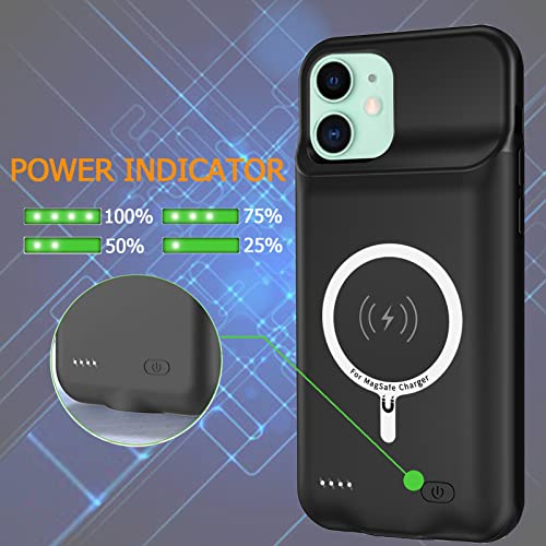 Battery Case for iPhone 11, Upgraded 10000mAh Rechargeable Portable Extended Battery Pack Supported Qi Wireless Charging Case Compatible with iPhone 11 (6.1 inch) Charger Case Support Carplay (Black) - size: iPhone 11 (6.1 inch)
