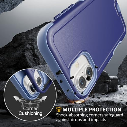 Follaroma Magnetic for iPhone 16 Case, Heavy Duty Cases, Blue-Purple,6.1" | Compatible with MagSafe, Heavy Duty Shockproof,Military-Grade Anti-Drop Protective,Dual Layer Magnetic Protection Phone Cover - color: Blue-Purple, size: iPhone 16 6.1''