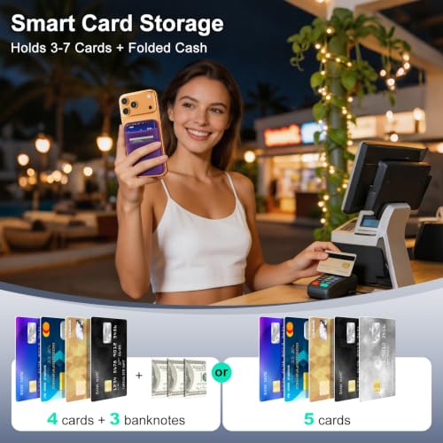 SHANSHUI Wallet for Magsafe, Stretchy Magnetic Phone Wallet Card Holder for Back of Phone Pocket Comaptible for iPhone & Most Smartphone (Purple - color: Purple