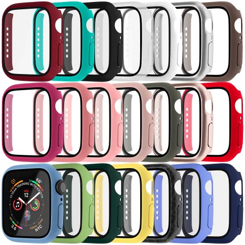 Maeline Bulk Cases Compatible with Apple Watch Series 3/Series 2/Series 1 42mm with Built in Tempered Glass Screen Protector, Overall Protective Hard PC Case Ultra-Thin Cover Random 10 Pack - color: Random Mix, size: 42 mm