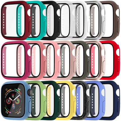 Maeline Bulk Cases Compatible with Apple Watch Series 3/Series 2/Series 1 42mm with Built in Tempered Glass Screen Protector, Overall Protective Hard PC Case Ultra-Thin Cover Random 10 Pack - color: Random Mix, size: 42 mm