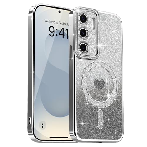 Lafunda Magnetic for Samsung Galaxy S25 Plus Case Glitter, Black | Luxury Gold Edge Electroplating Case for Women Girls Men, Bling Silicone Shockproof Camera Protection Soft TPU Bumper Cover - color: Black, size: Samsung Galaxy S25 Plus