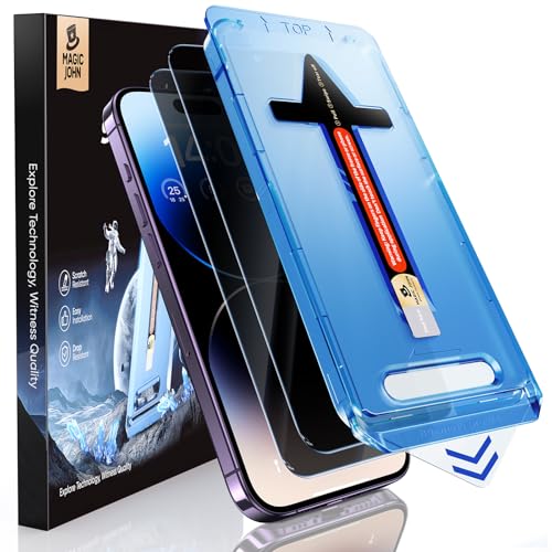MAGIC JOHN Privacy for iPhone 14 Pro Screen Protector, Easy Install