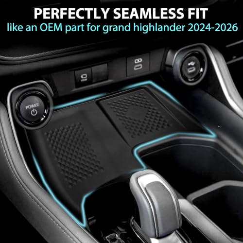 Wireless Charging Anti-Slip Mat for Grand Highlander 2024 2025 2026 Silicone Center Console Phone Charger Pad Liners Anti-Scratch Waterproof Protective Cover Pad Interior Accessories - size: for Grand Highlander 2024 2025
